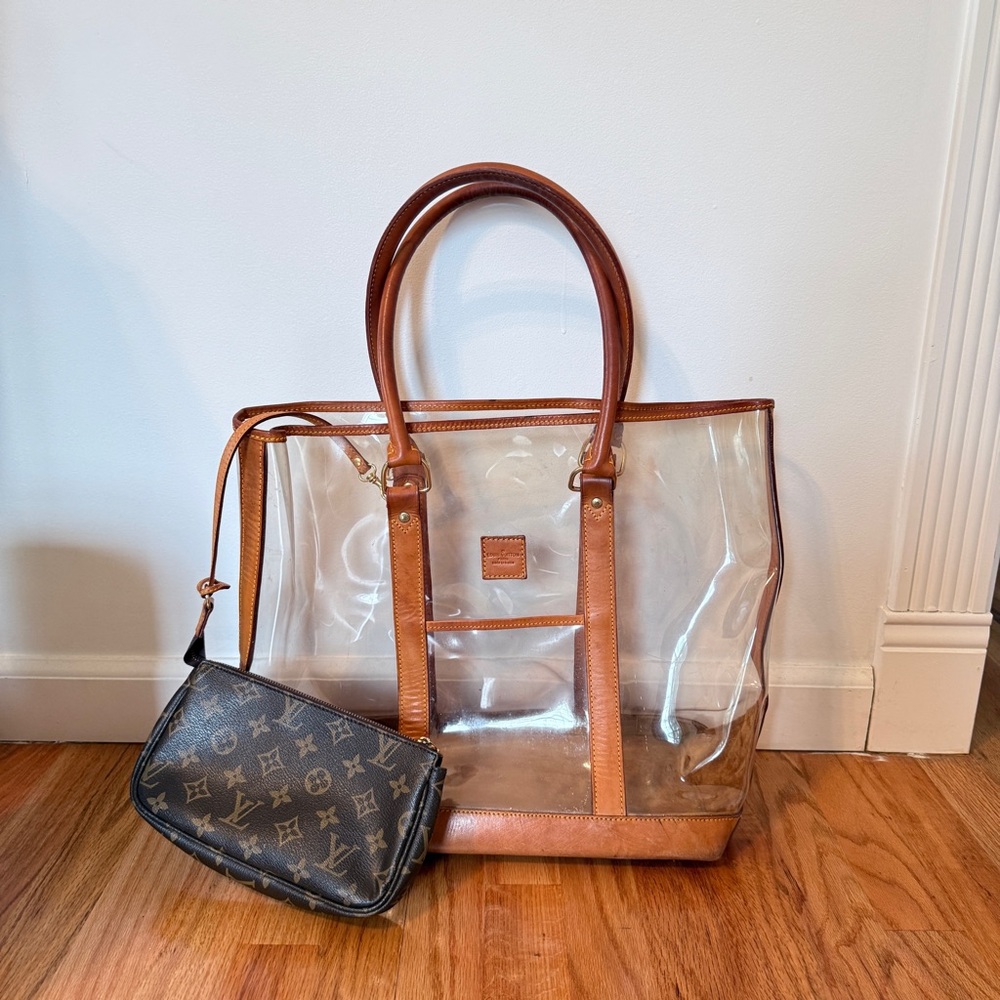 Louis Vuitton Clear Tote with monogram pouch